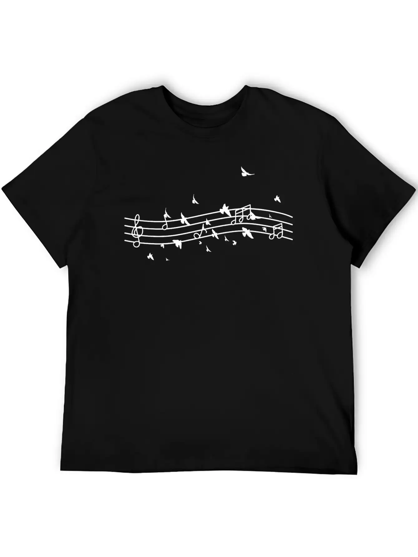 Birds Music Notes Music Teacher Modern Fit Casual T-Shirt – Clean And Versatile Design