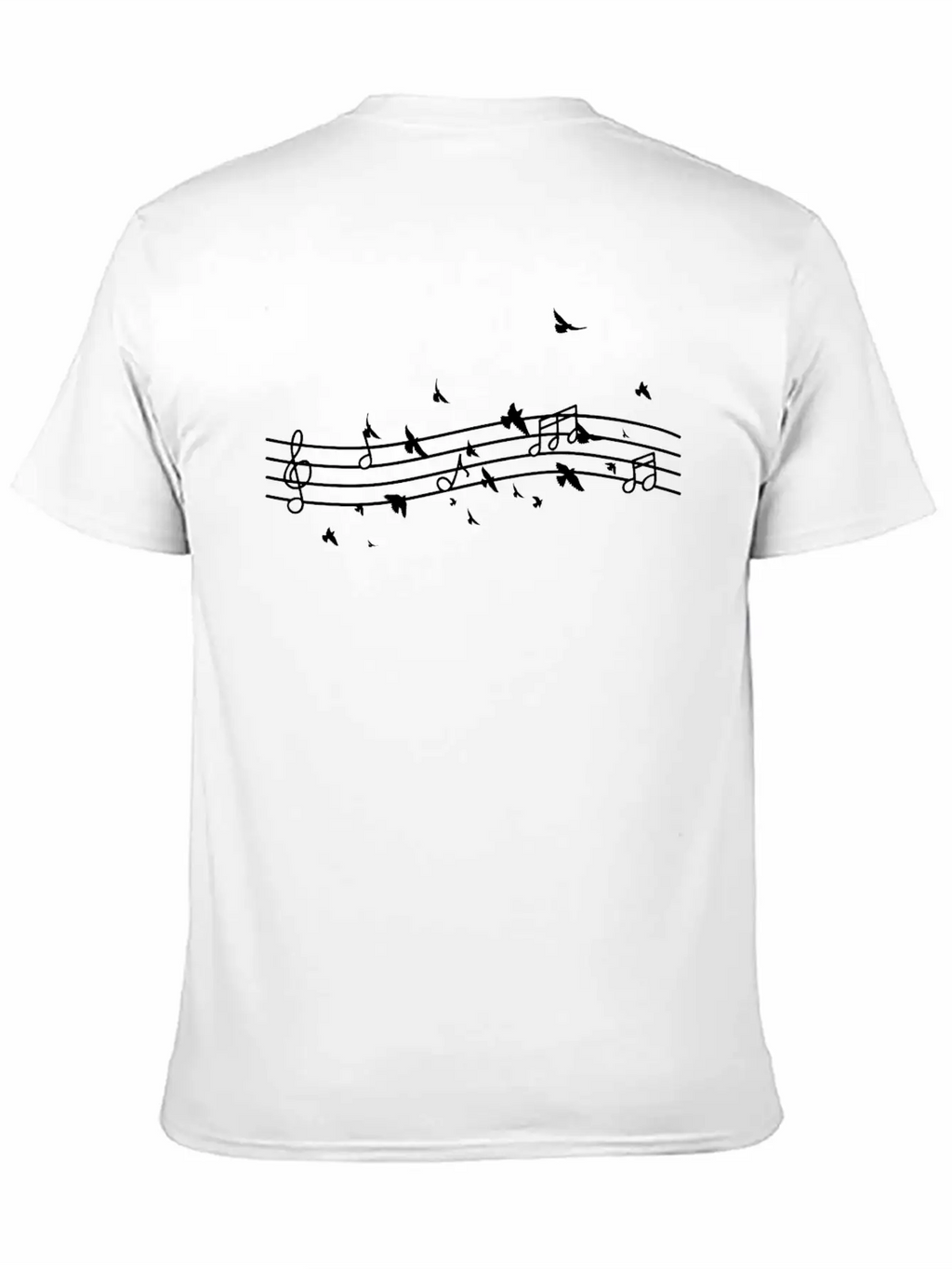 Birds Music Notes Music Teacher Modern Fit Casual T-Shirt – Clean And Versatile Design