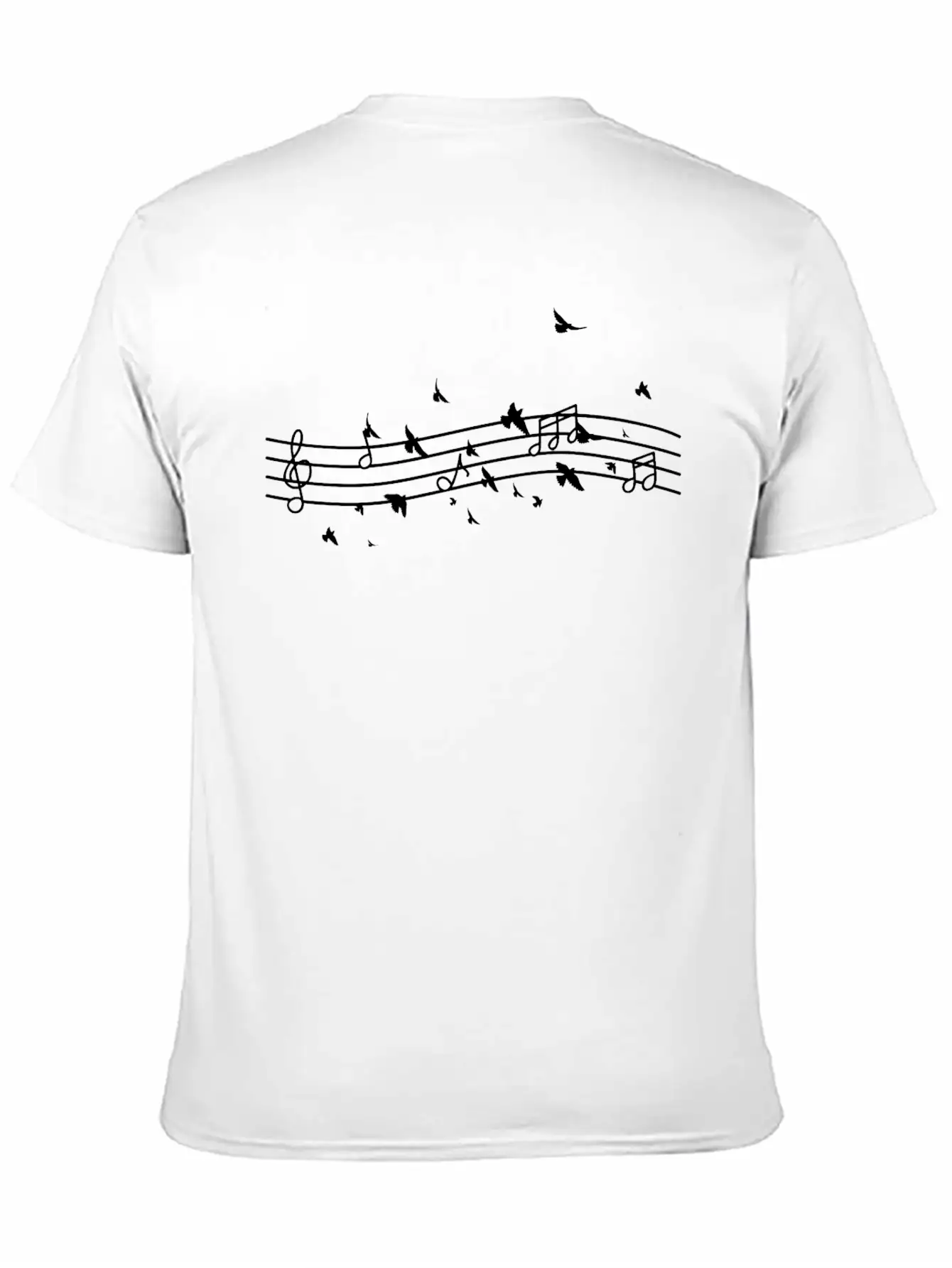 Birds Music Notes Music Teacher Modern Fit Casual T-Shirt – Clean And Versatile Design