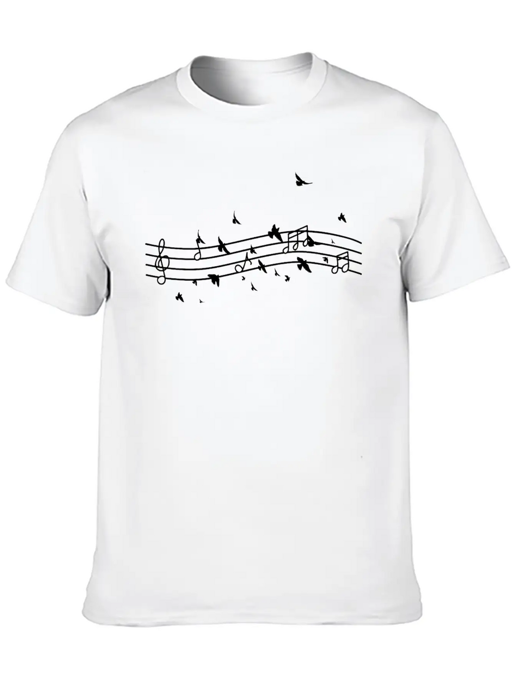 Birds Music Notes Music Teacher Modern Fit Casual T-Shirt – Clean And Versatile Design