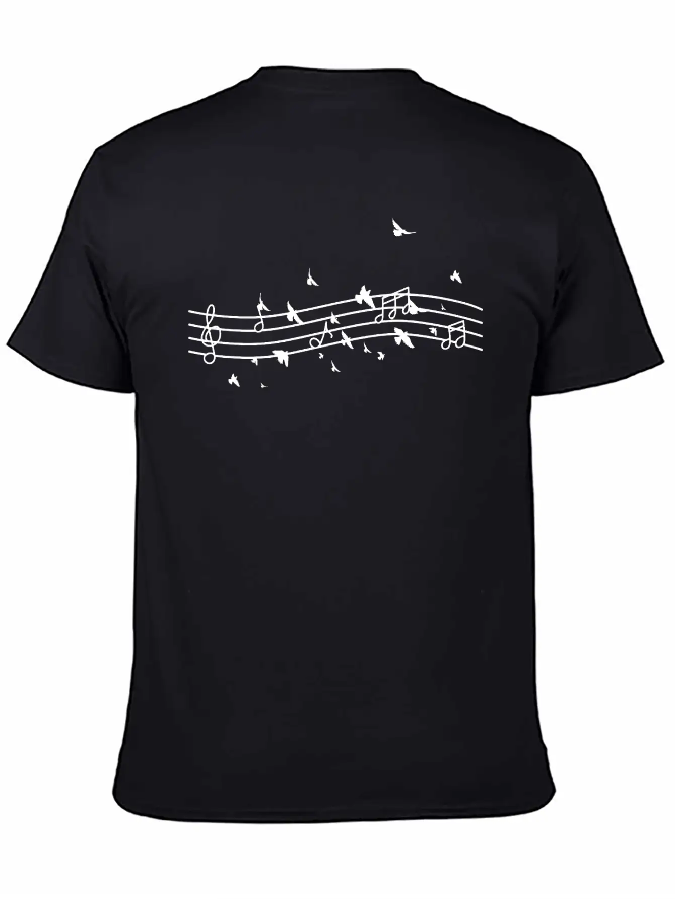 Birds Music Notes Music Teacher Modern Fit Casual T-Shirt – Clean And Versatile Design