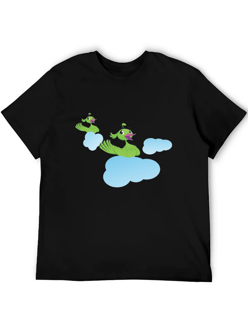 Birds On Clouds Animal Air Breathable Soft Cotton T-Shirt – Timeless Casual Look