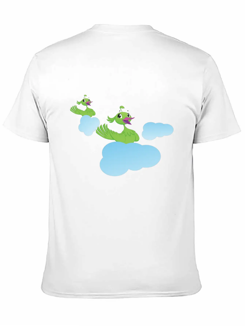Birds On Clouds Animal Air Breathable Soft Cotton T-Shirt – Timeless Casual Look