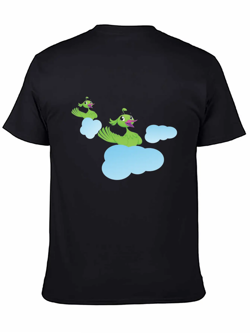 Birds On Clouds Animal Air Breathable Soft Cotton T-Shirt – Timeless Casual Look