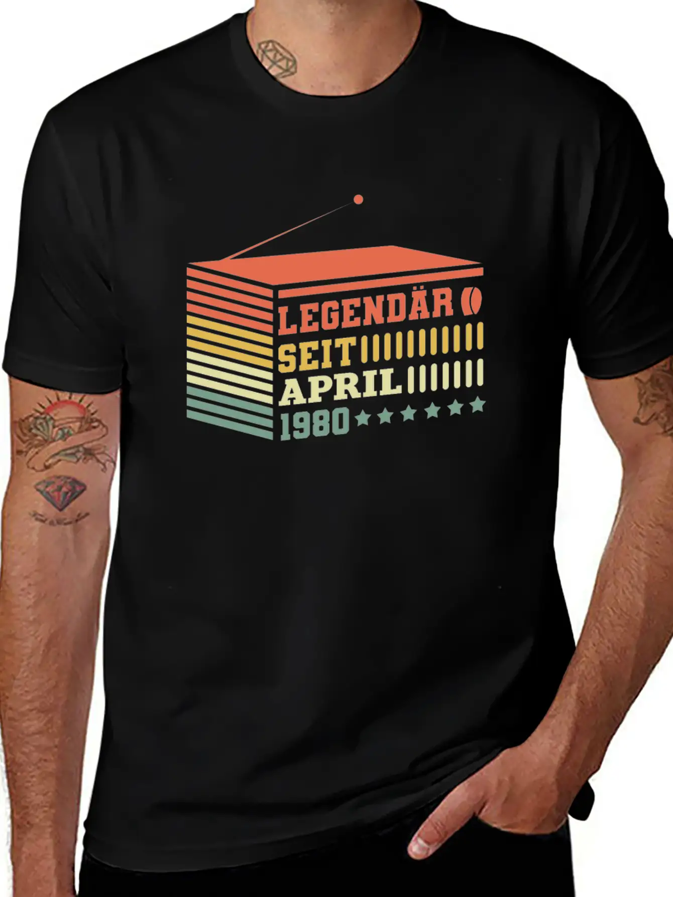 Birthday 1980 April Radio Legendary Stylish Everyday T-Shirt – Unisex Basic Cotton Tee