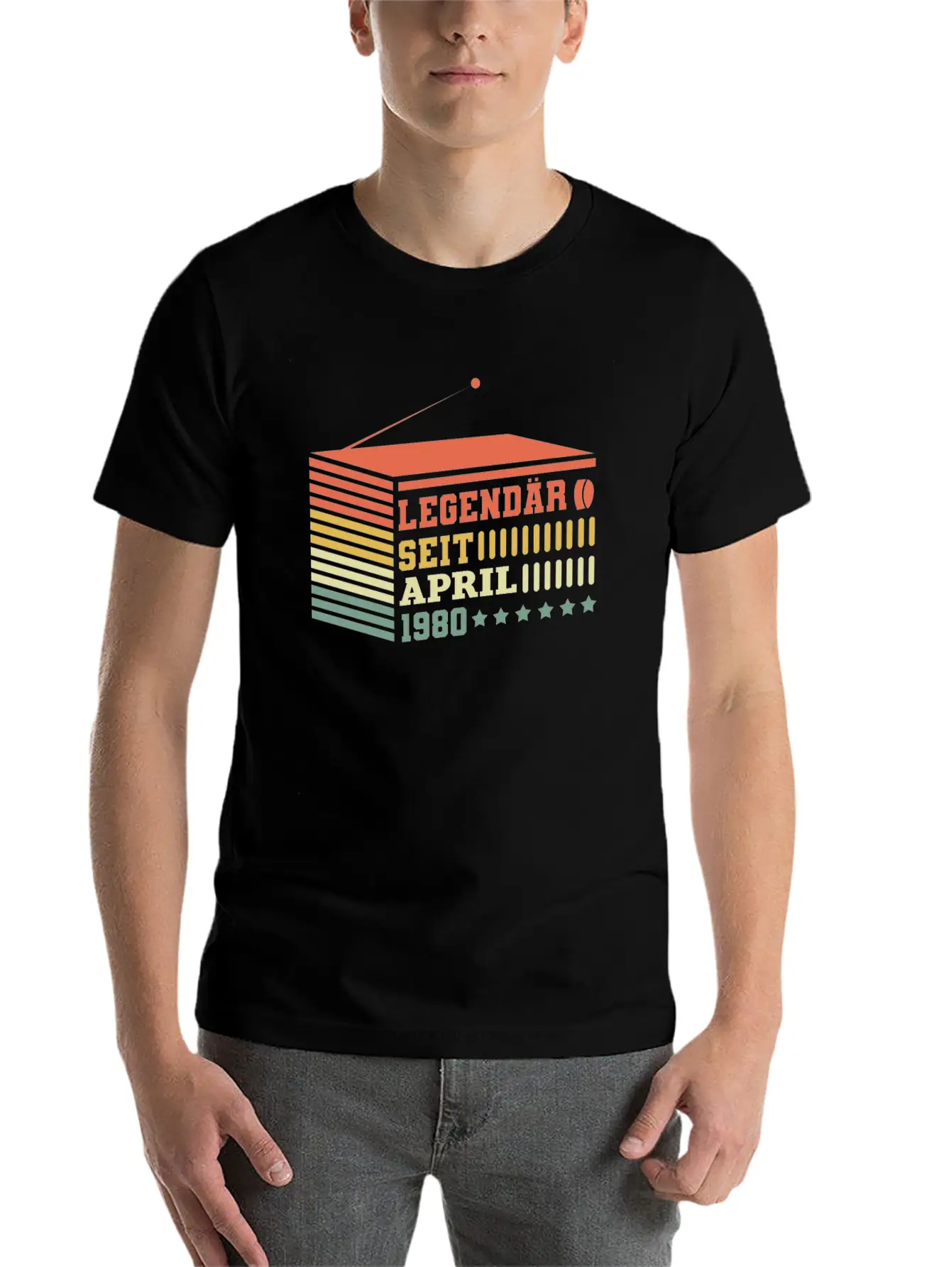 Birthday 1980 April Radio Legendary Stylish Everyday T-Shirt – Unisex Basic Cotton Tee