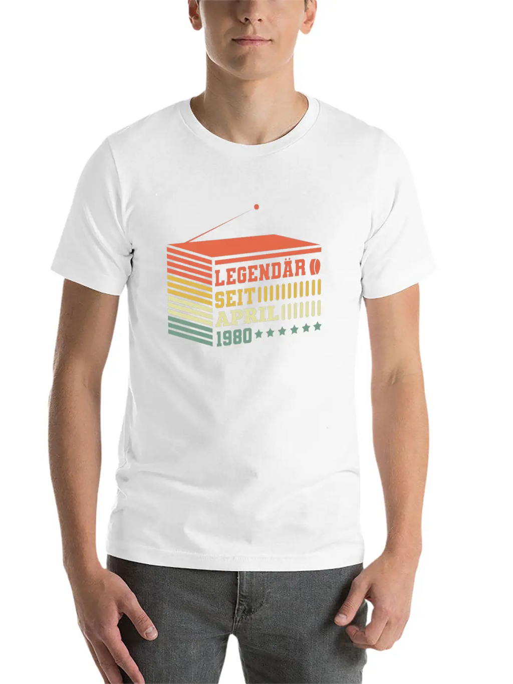 Birthday 1980 April Radio Legendary Stylish Everyday T-Shirt – Unisex Basic Cotton Tee
