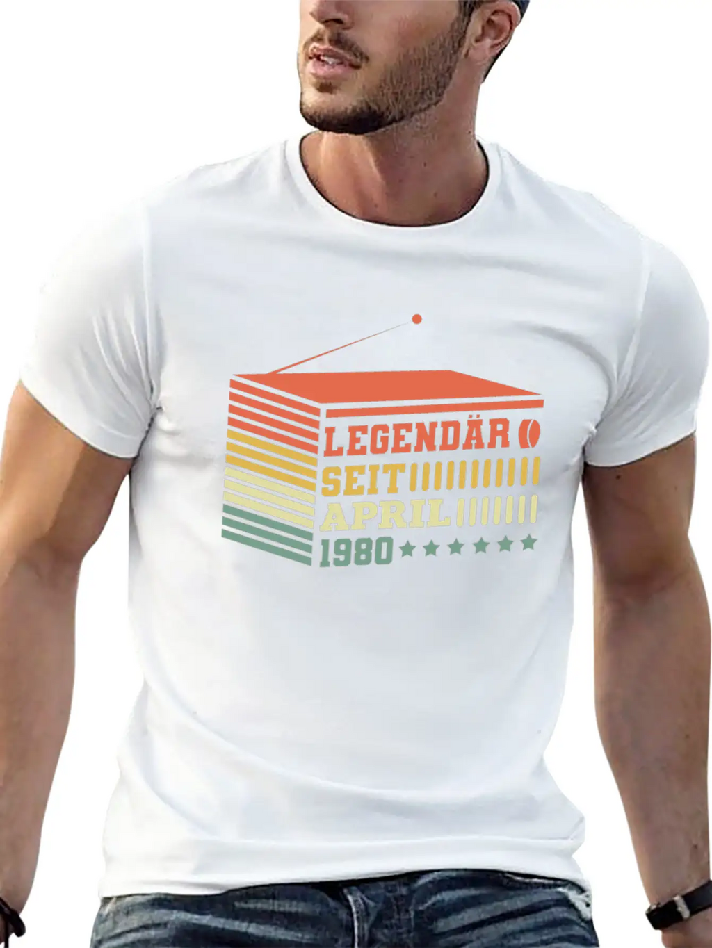 Birthday 1980 April Radio Legendary Stylish Everyday T-Shirt – Unisex Basic Cotton Tee