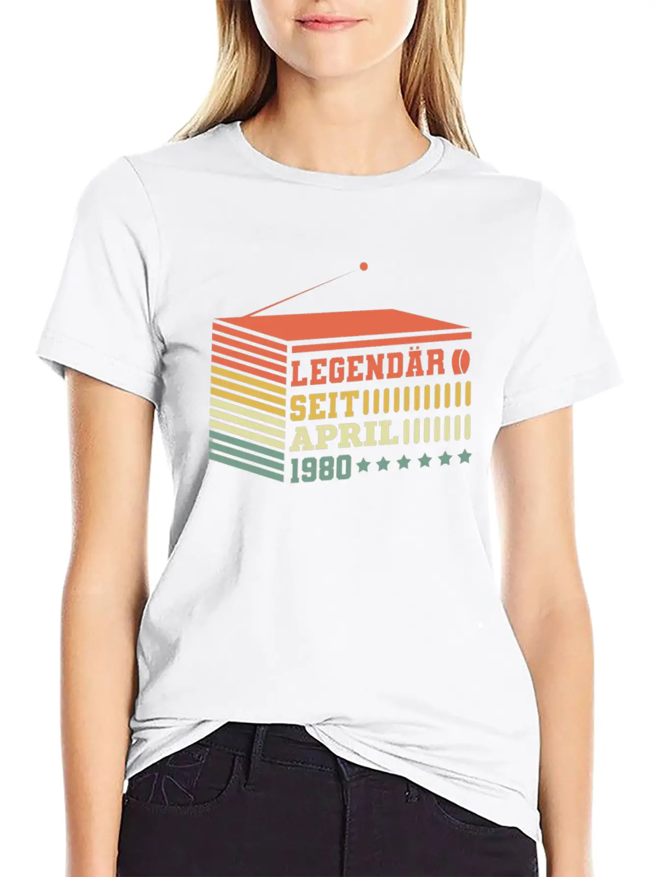 Birthday 1980 April Radio Legendary Stylish Everyday T-Shirt – Unisex Basic Cotton Tee