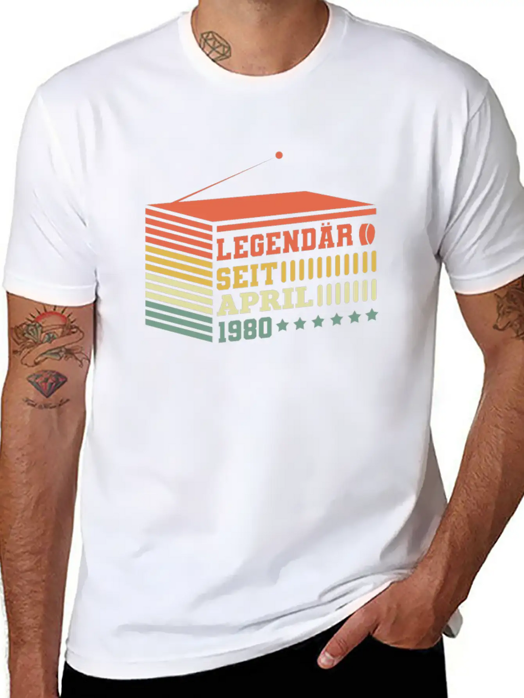 Birthday 1980 April Radio Legendary Stylish Everyday T-Shirt – Unisex Basic Cotton Tee