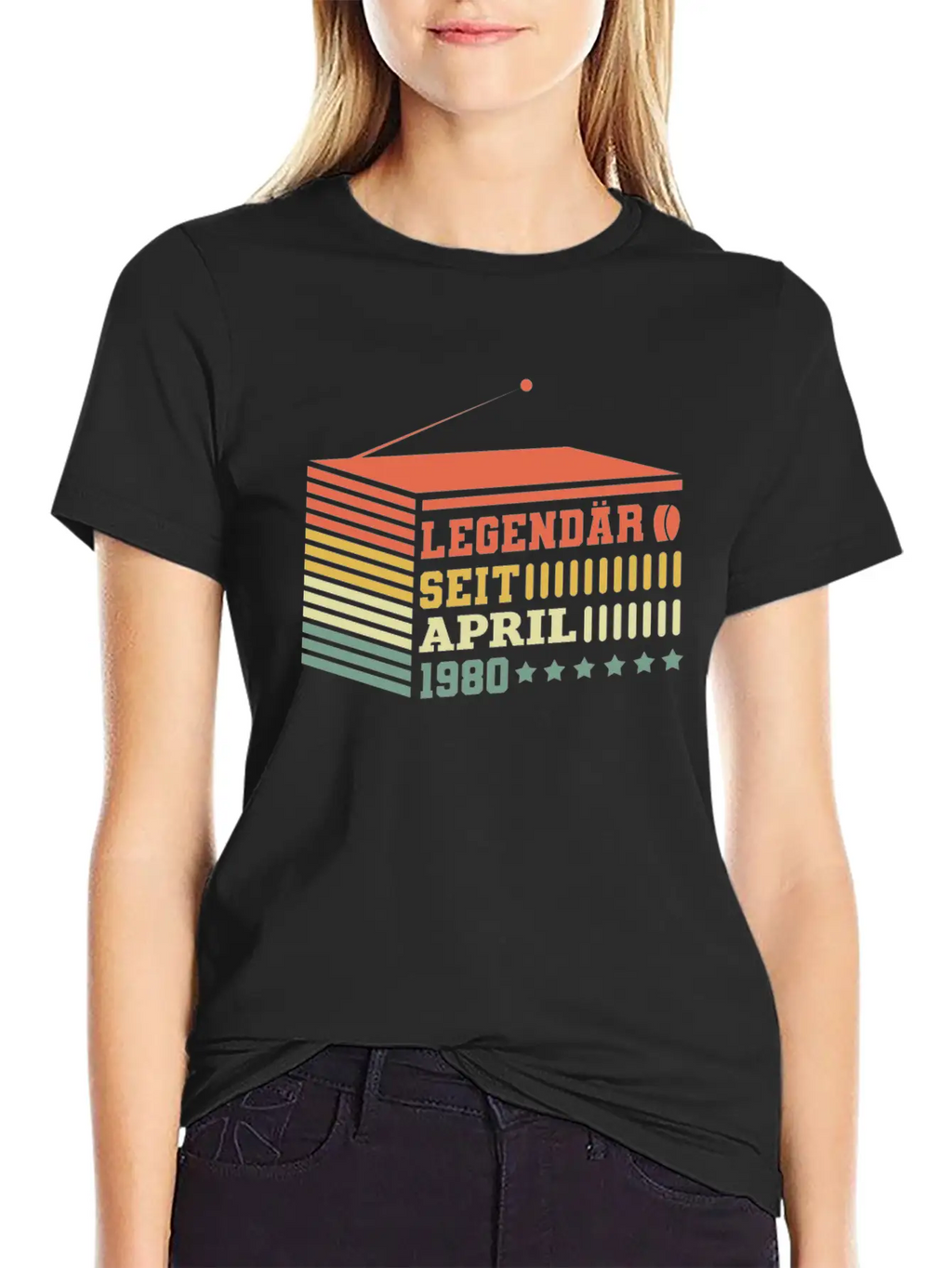 Birthday 1980 April Radio Legendary Stylish Everyday T-Shirt – Unisex Basic Cotton Tee