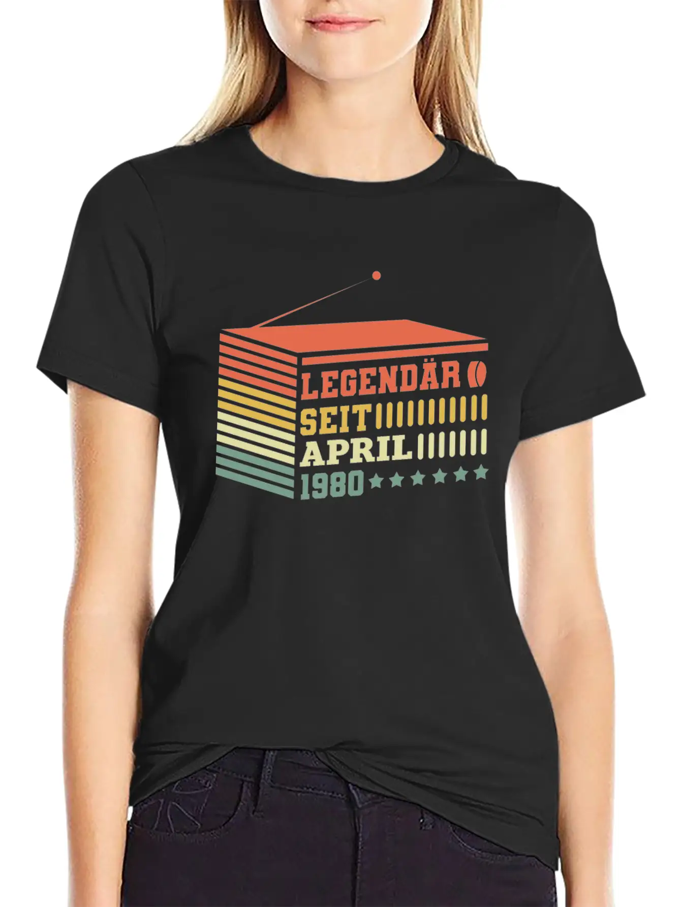 Birthday 1980 April Radio Legendary Stylish Everyday T-Shirt – Unisex Basic Cotton Tee