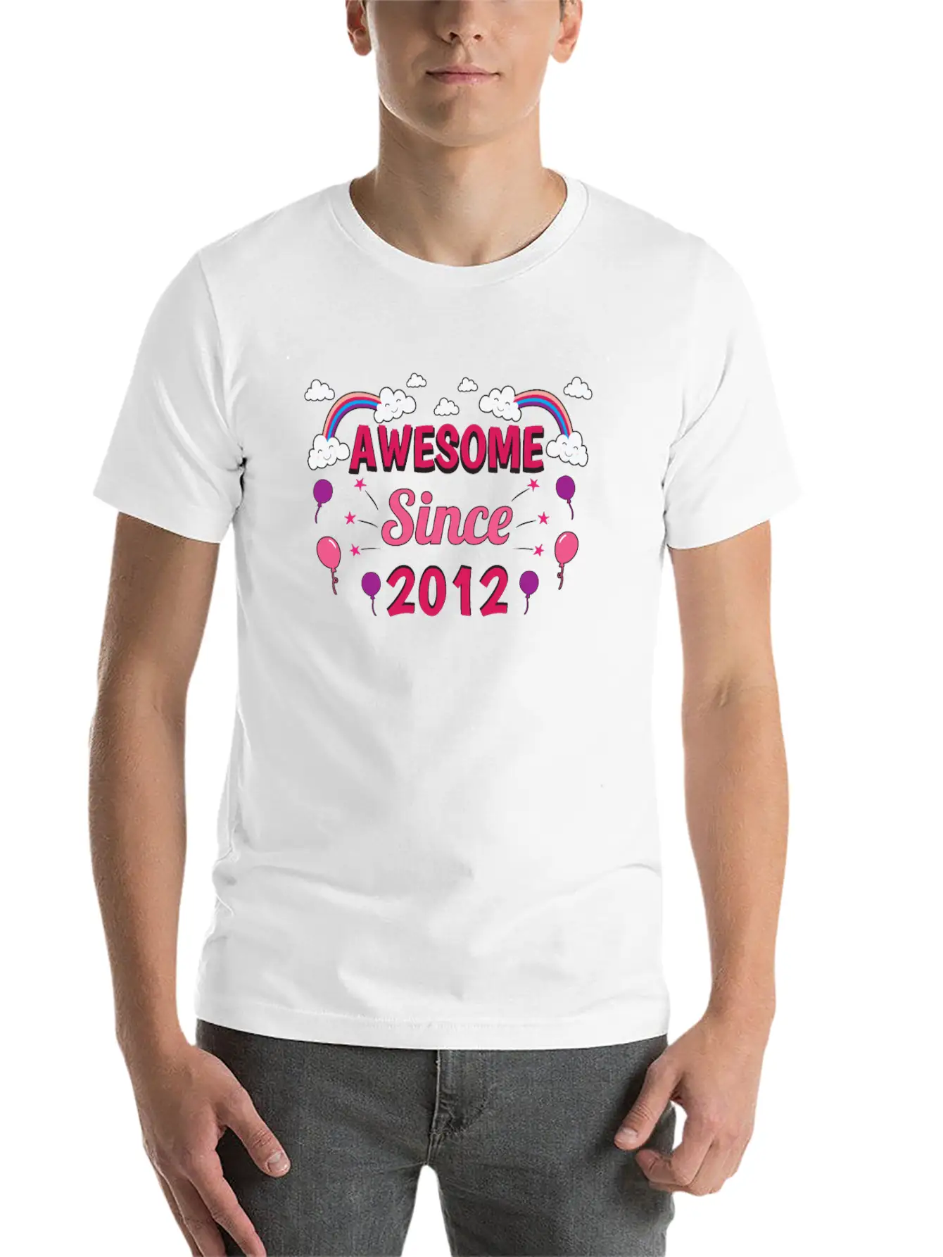 Birthday Awesome 2012 Girl Pink Purple Classic Cotton Tee – Unisex Comfort For Any Season