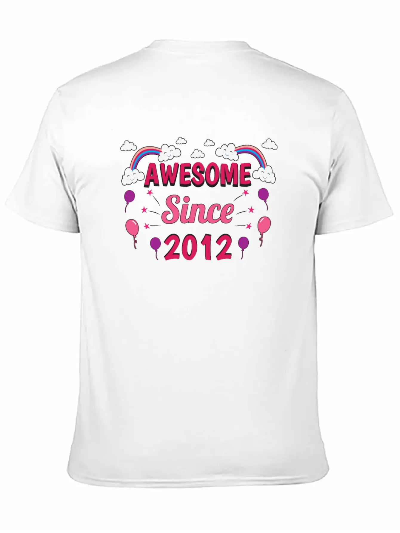 Birthday Awesome 2012 Girl Pink Purple Classic Cotton Tee – Unisex Comfort For Any Season