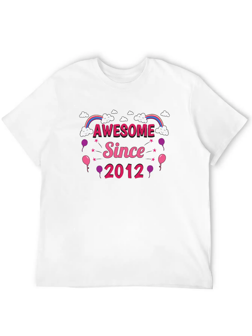 Birthday Awesome 2012 Girl Pink Purple Classic Cotton Tee – Unisex Comfort For Any Season