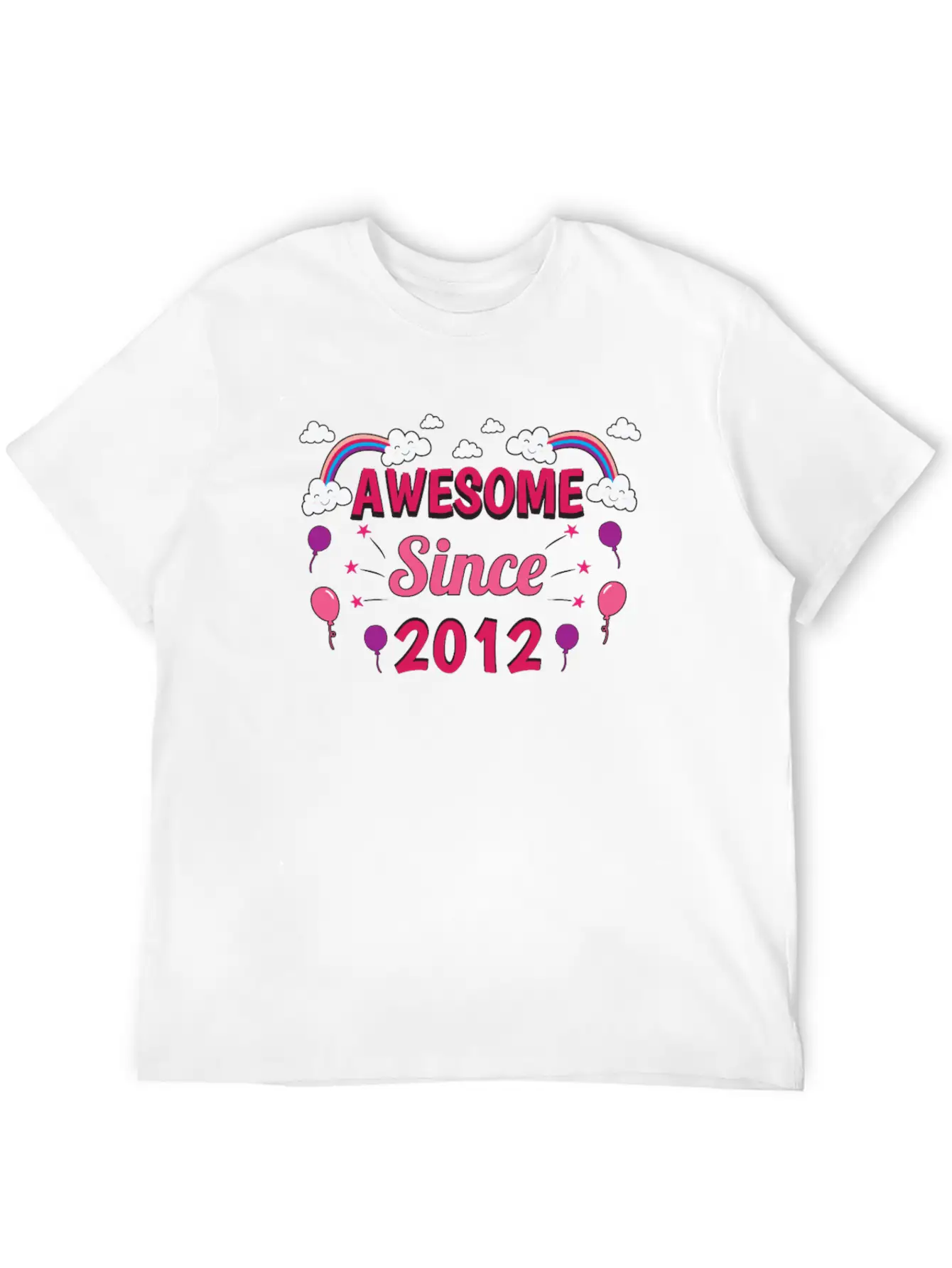Birthday Awesome 2012 Girl Pink Purple Classic Cotton Tee – Unisex Comfort For Any Season