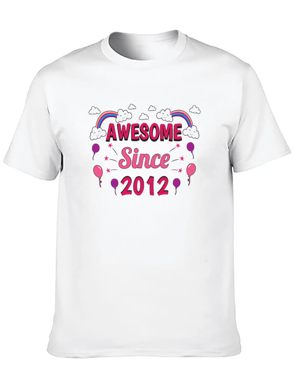 Birthday Awesome 2012 Girl Pink Purple Classic Cotton Tee – Unisex Comfort For Any Season