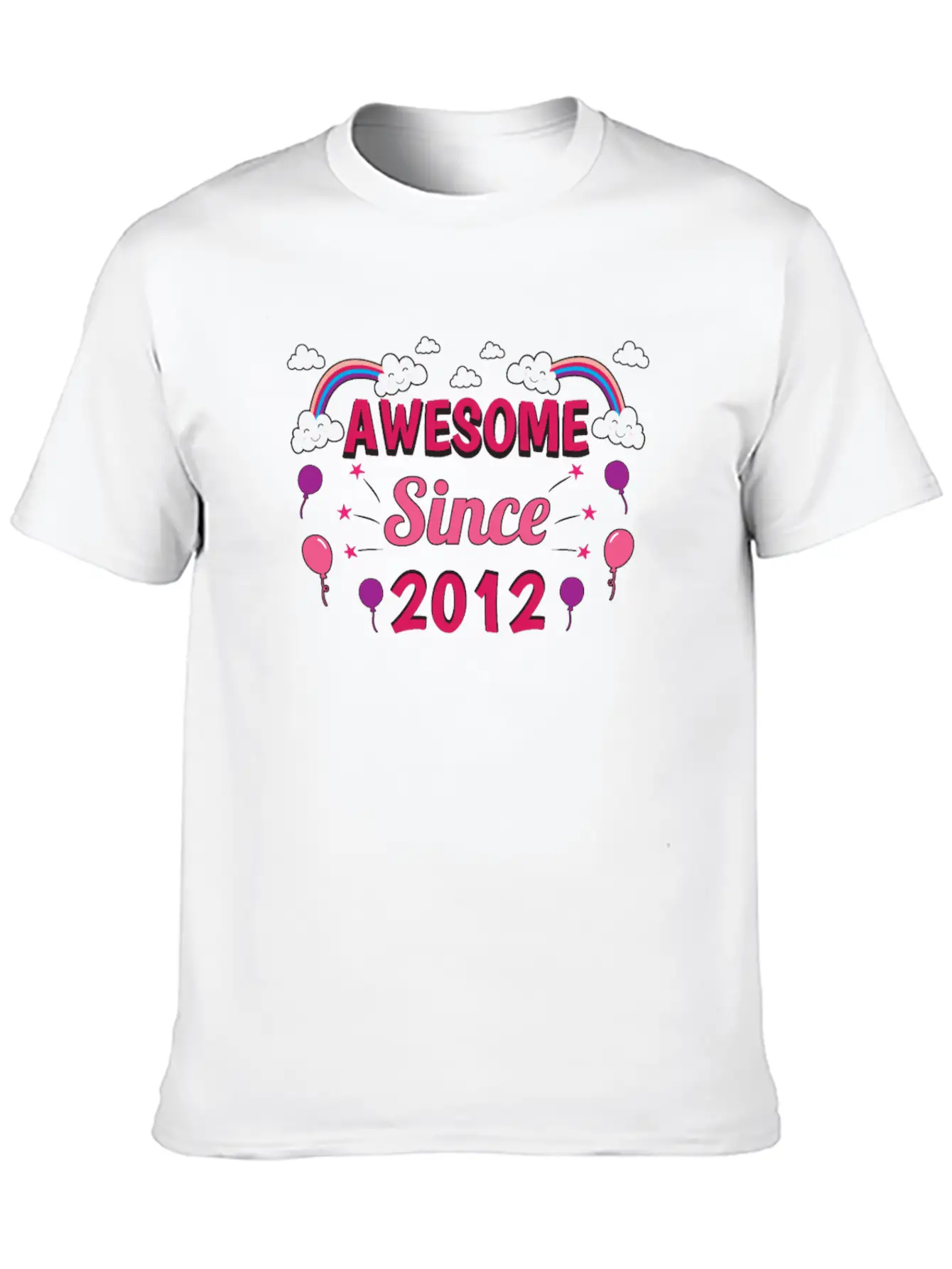 Birthday Awesome 2012 Girl Pink Purple Classic Cotton Tee – Unisex Comfort For Any Season