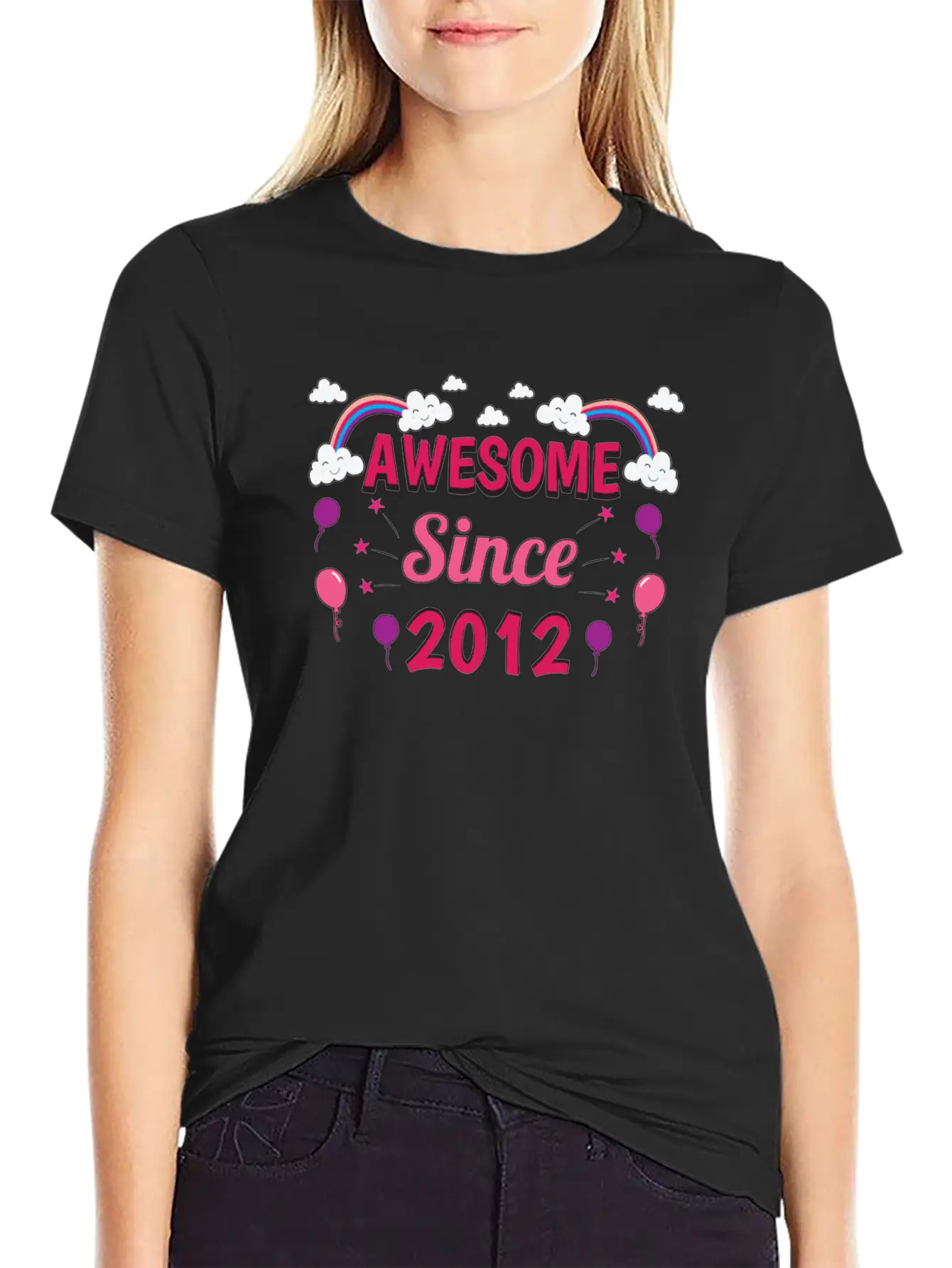 Birthday Awesome 2012 Girl Pink Purple Classic Cotton Tee – Unisex Comfort For Any Season