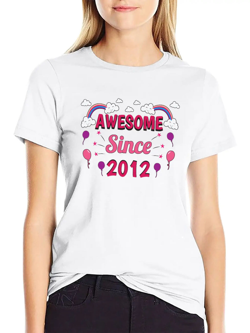 Birthday Awesome 2012 Girl Pink Purple Classic Cotton Tee – Unisex Comfort For Any Season