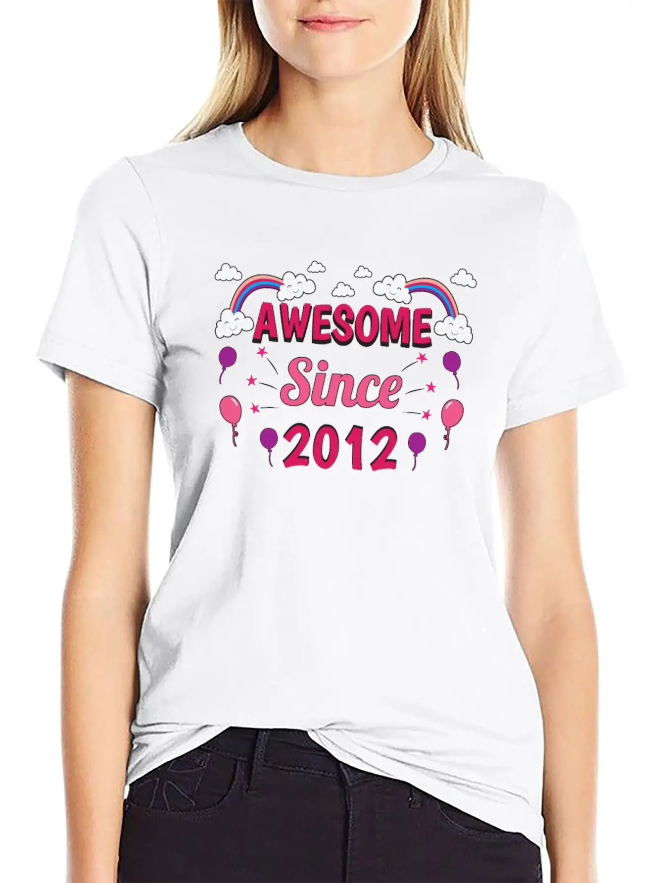 Birthday Awesome 2012 Girl Pink Purple Classic Cotton Tee – Unisex Comfort For Any Season