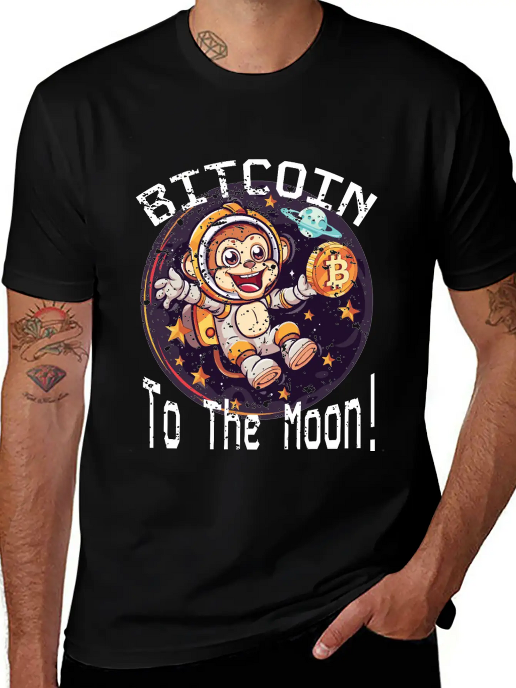 Bitcoin Ape To The Moon BTC Classic Cotton Tee – Unisex Comfort For Any Season