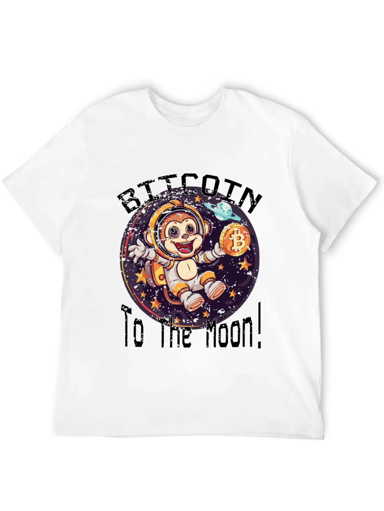 Bitcoin Ape To The Moon BTC Classic Cotton Tee – Unisex Comfort For Any Season