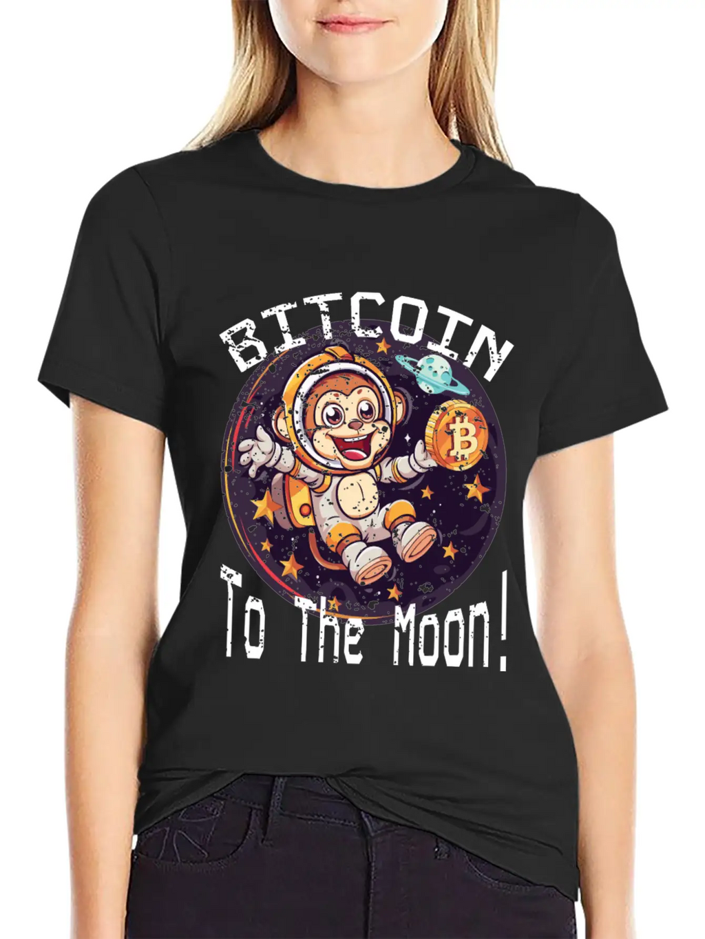 Bitcoin Ape To The Moon BTC Classic Cotton Tee – Unisex Comfort For Any Season