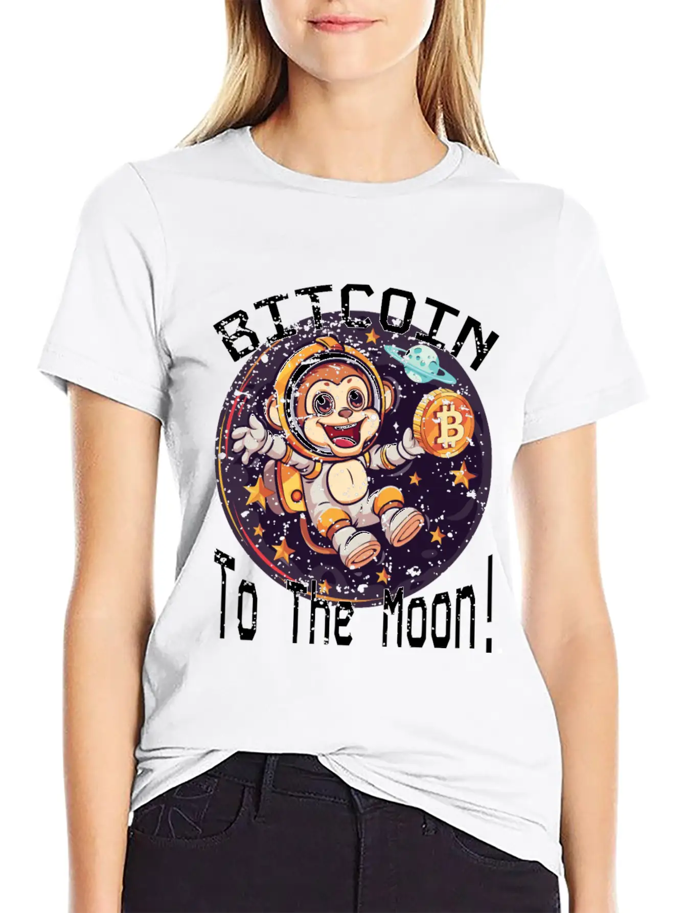 Bitcoin Ape To The Moon BTC Classic Cotton Tee – Unisex Comfort For Any Season