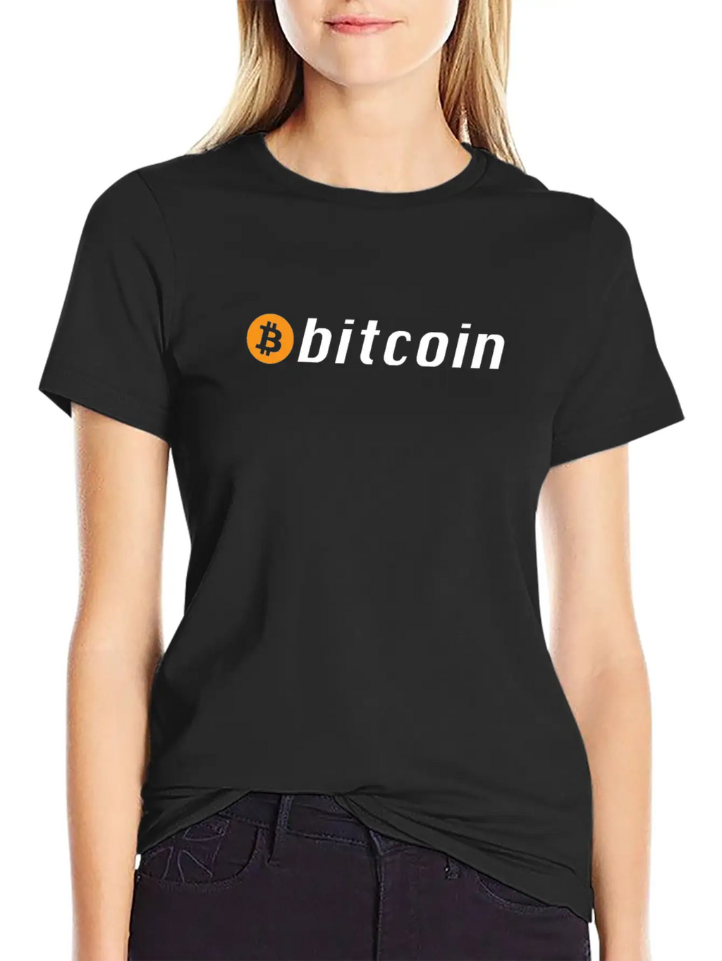 Bitcoin Button - Cryptocurrency Timeless Short Sleeve Tee – Comfy And Minimalist Design