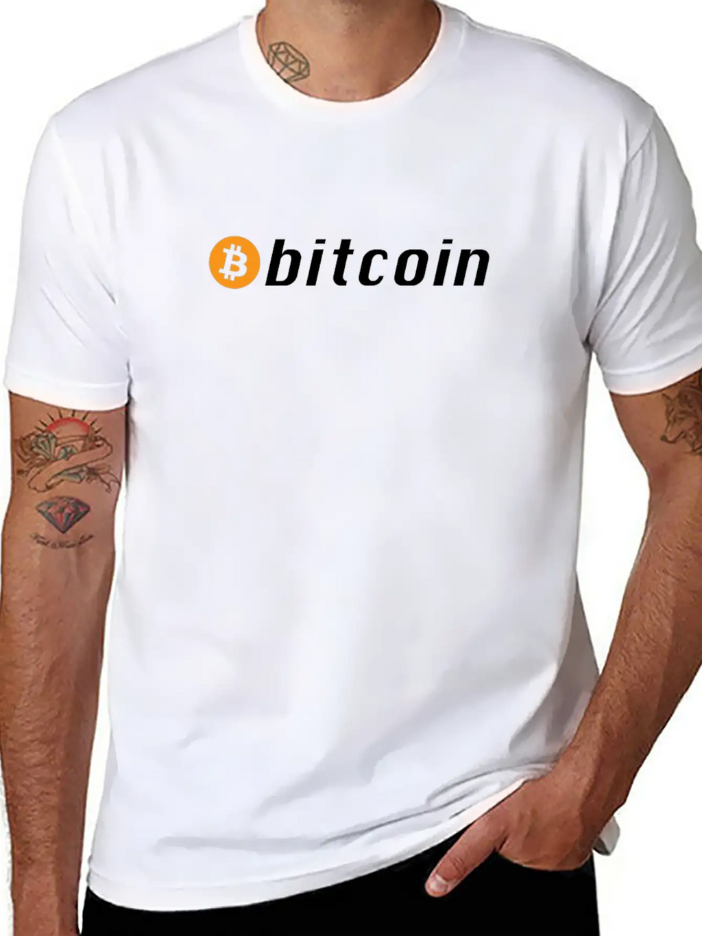 Bitcoin Button - Cryptocurrency Timeless Short Sleeve Tee – Comfy And Minimalist Design