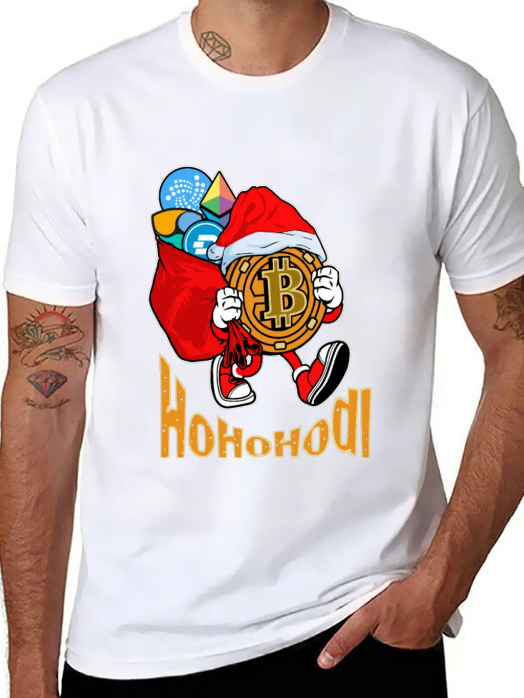 Bitcoin Christmas Timeless Short Sleeve Tee – Comfy And Minimalist Design