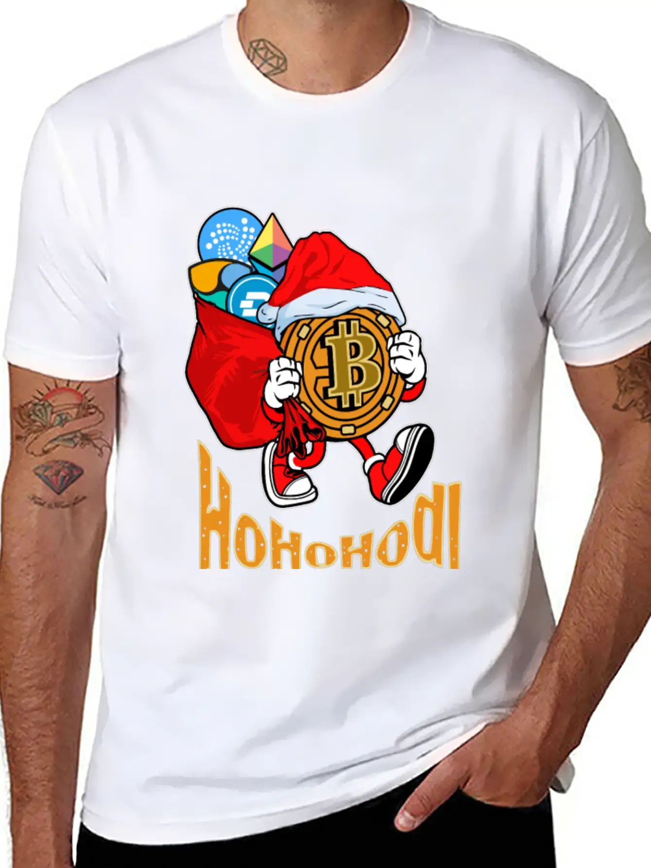 Bitcoin Christmas Timeless Short Sleeve Tee – Comfy And Minimalist Design