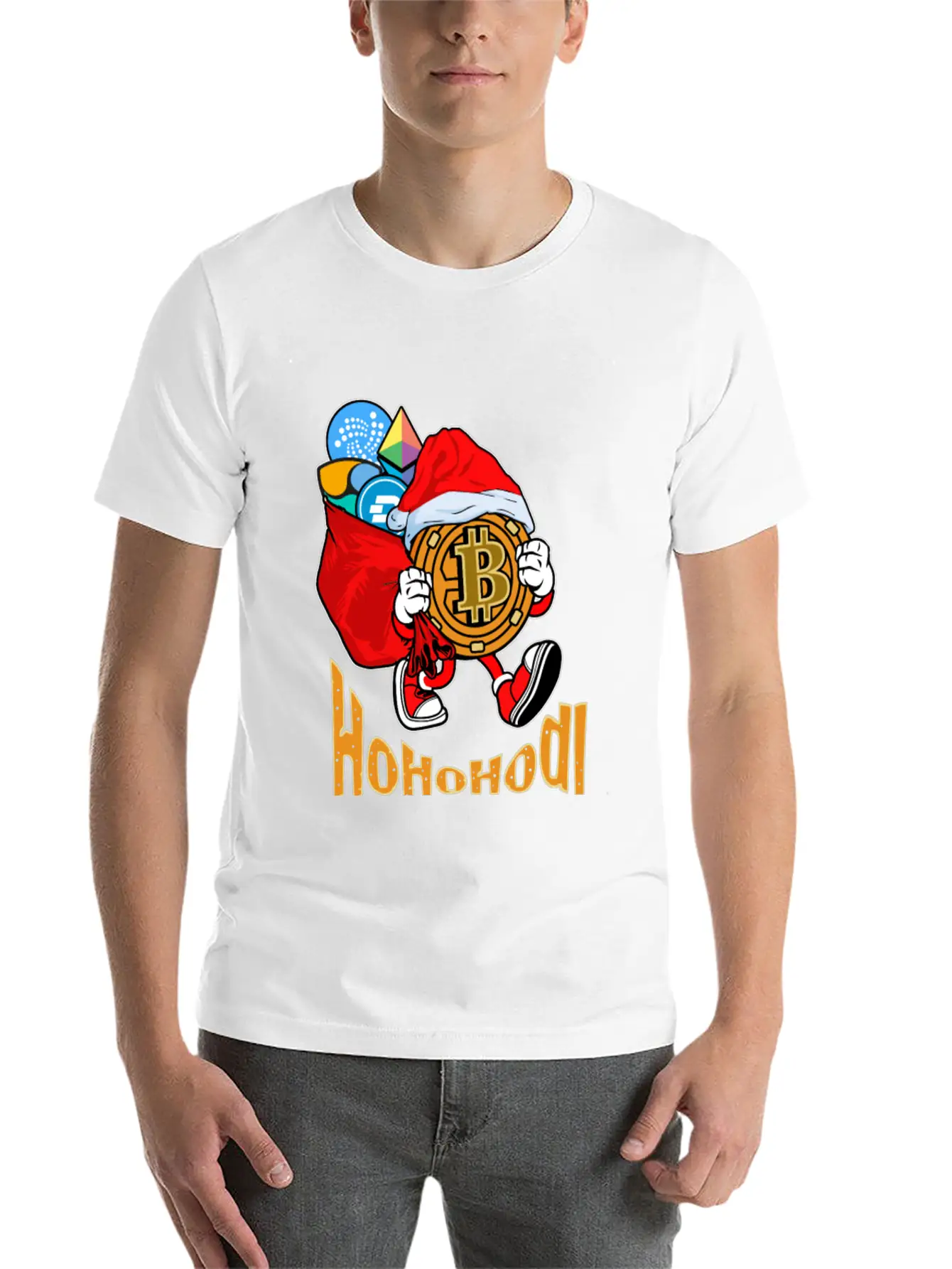 Bitcoin Christmas Timeless Short Sleeve Tee – Comfy And Minimalist Design