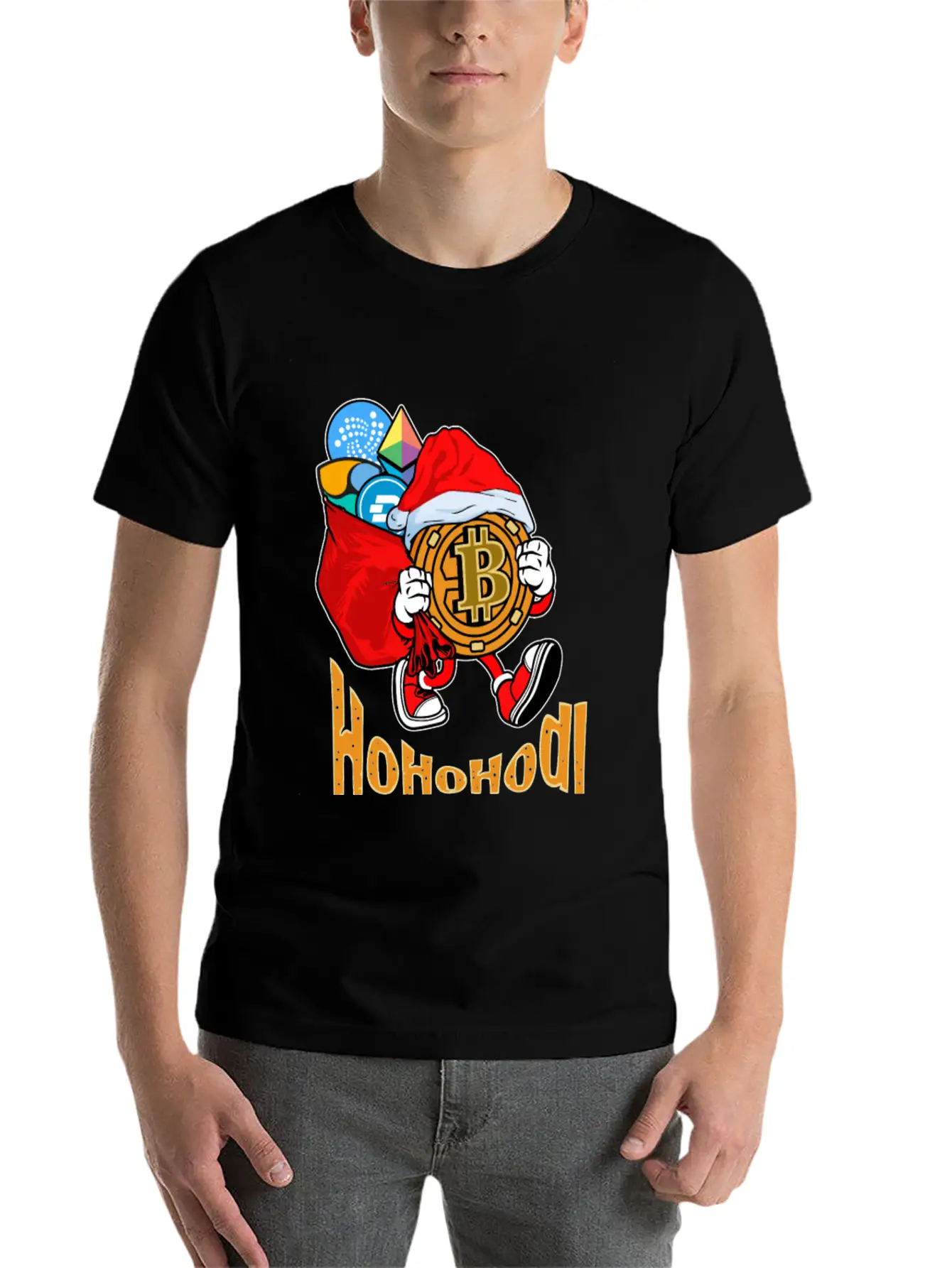 Bitcoin Christmas Timeless Short Sleeve Tee – Comfy And Minimalist Design