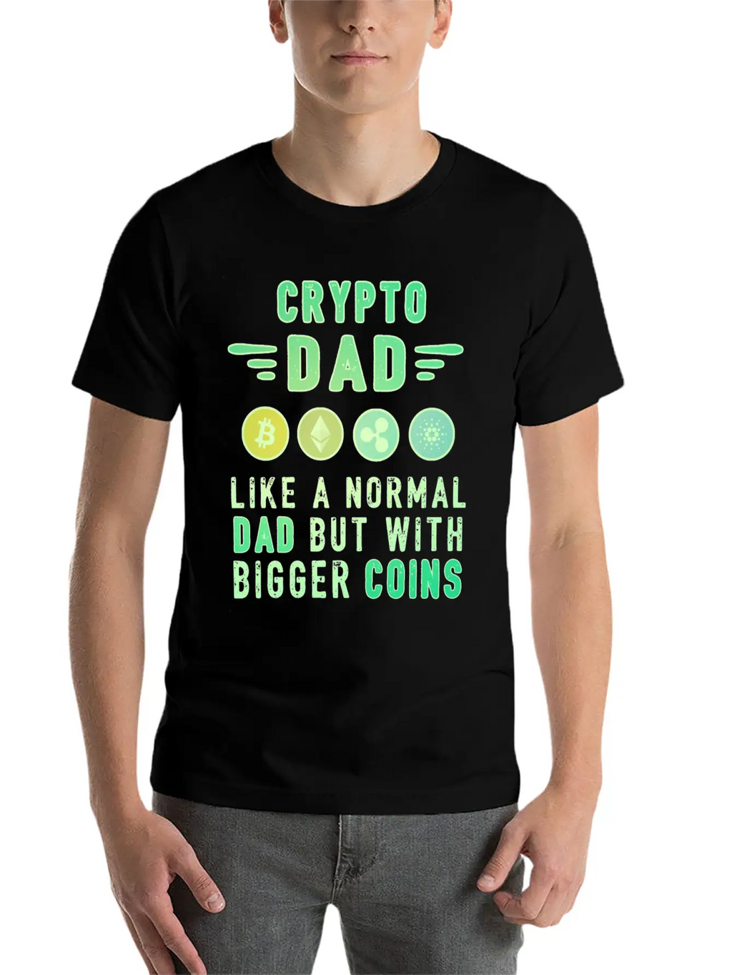 Bitcoin Crypto Father Dad Trader Crypto Stylish Everyday T-Shirt – Unisex Basic Cotton Tee