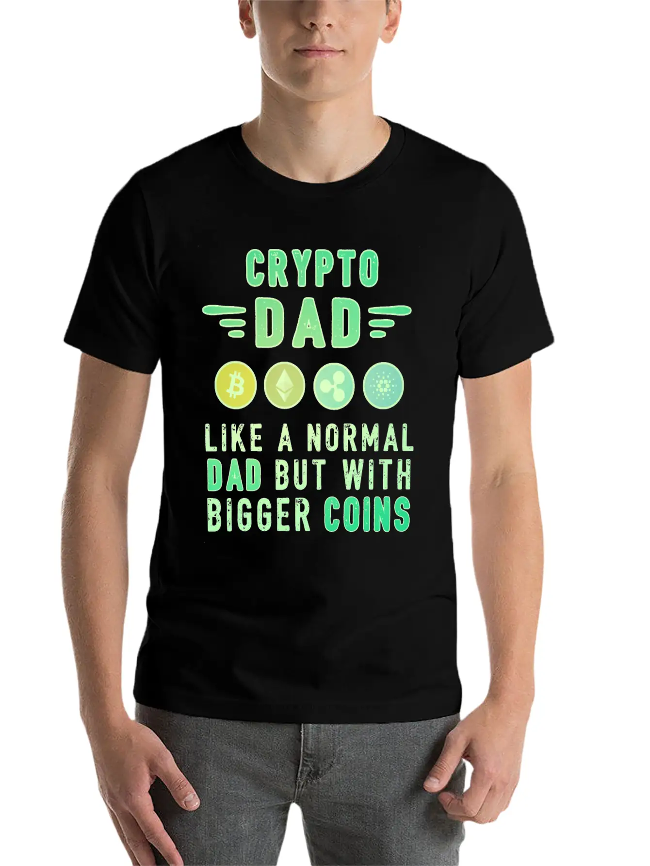 Bitcoin Crypto Father Dad Trader Crypto Stylish Everyday T-Shirt – Unisex Basic Cotton Tee