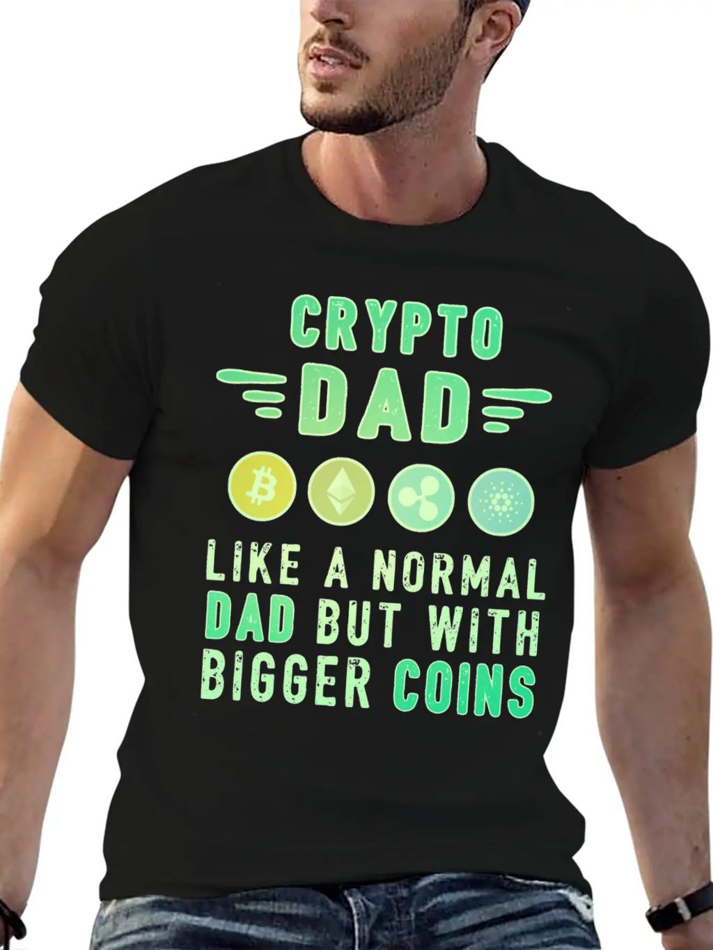 Bitcoin Crypto Father Dad Trader Crypto Stylish Everyday T-Shirt – Unisex Basic Cotton Tee