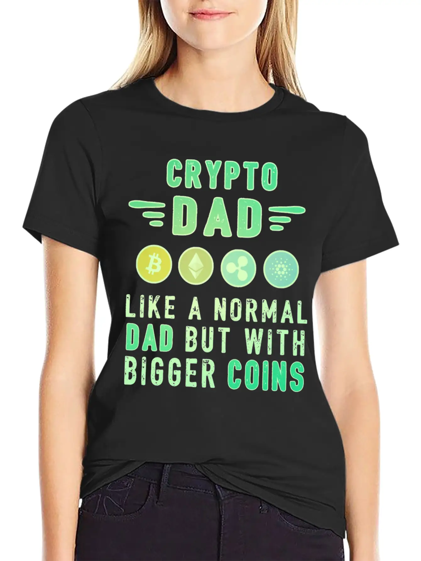 Bitcoin Crypto Father Dad Trader Crypto Stylish Everyday T-Shirt – Unisex Basic Cotton Tee