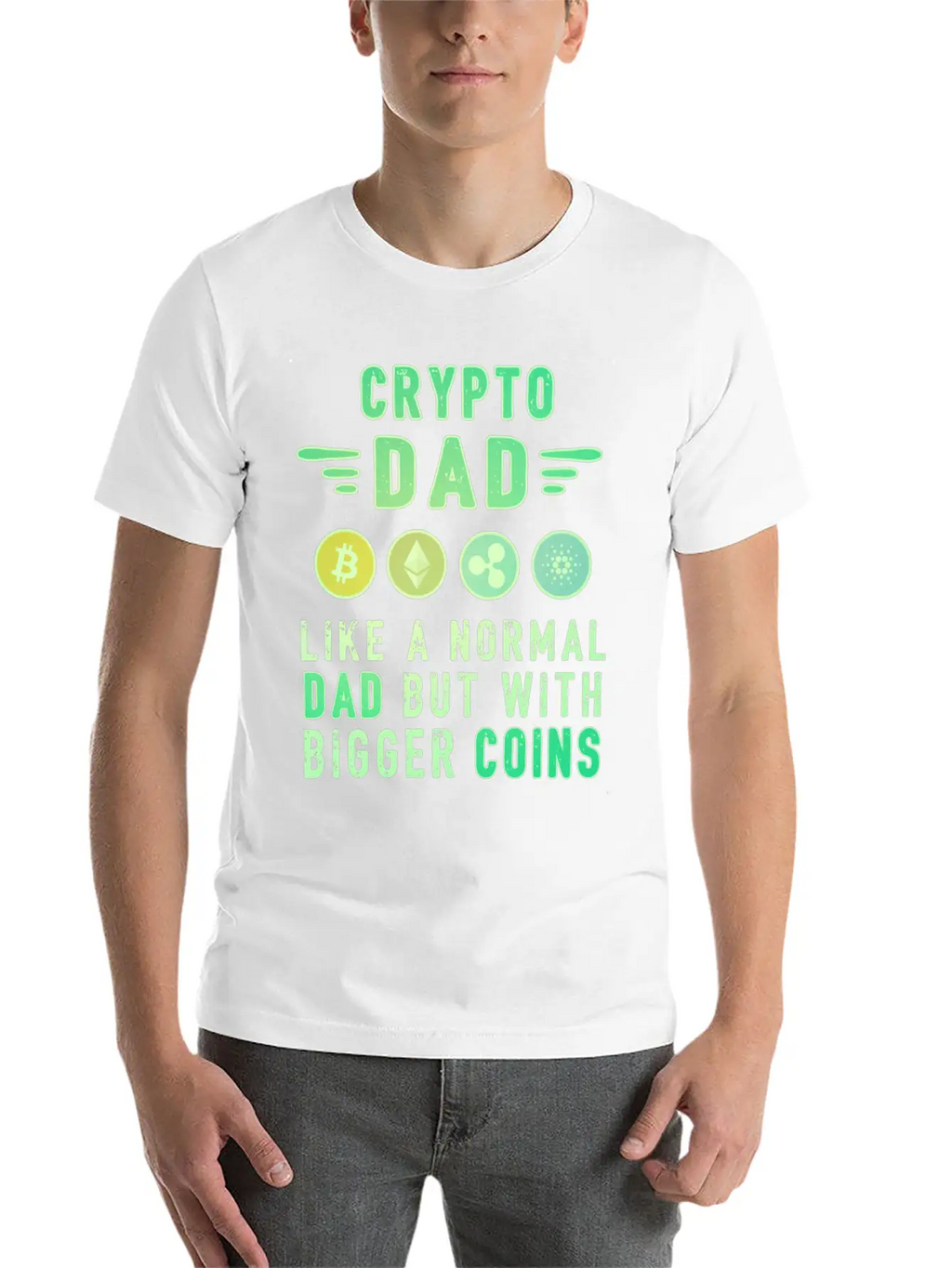Bitcoin Crypto Father Dad Trader Crypto Stylish Everyday T-Shirt – Unisex Basic Cotton Tee