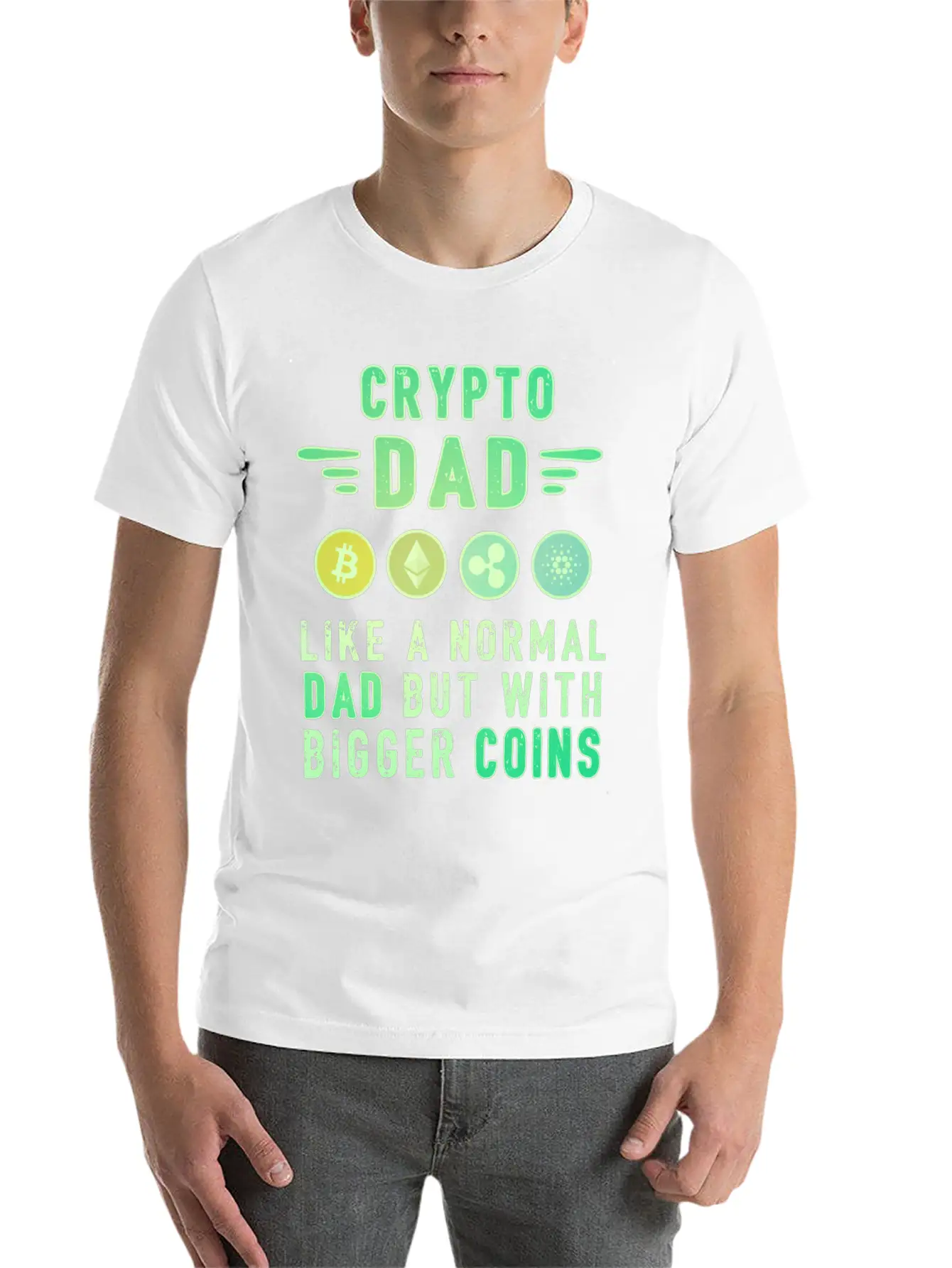 Bitcoin Crypto Father Dad Trader Crypto Stylish Everyday T-Shirt – Unisex Basic Cotton Tee