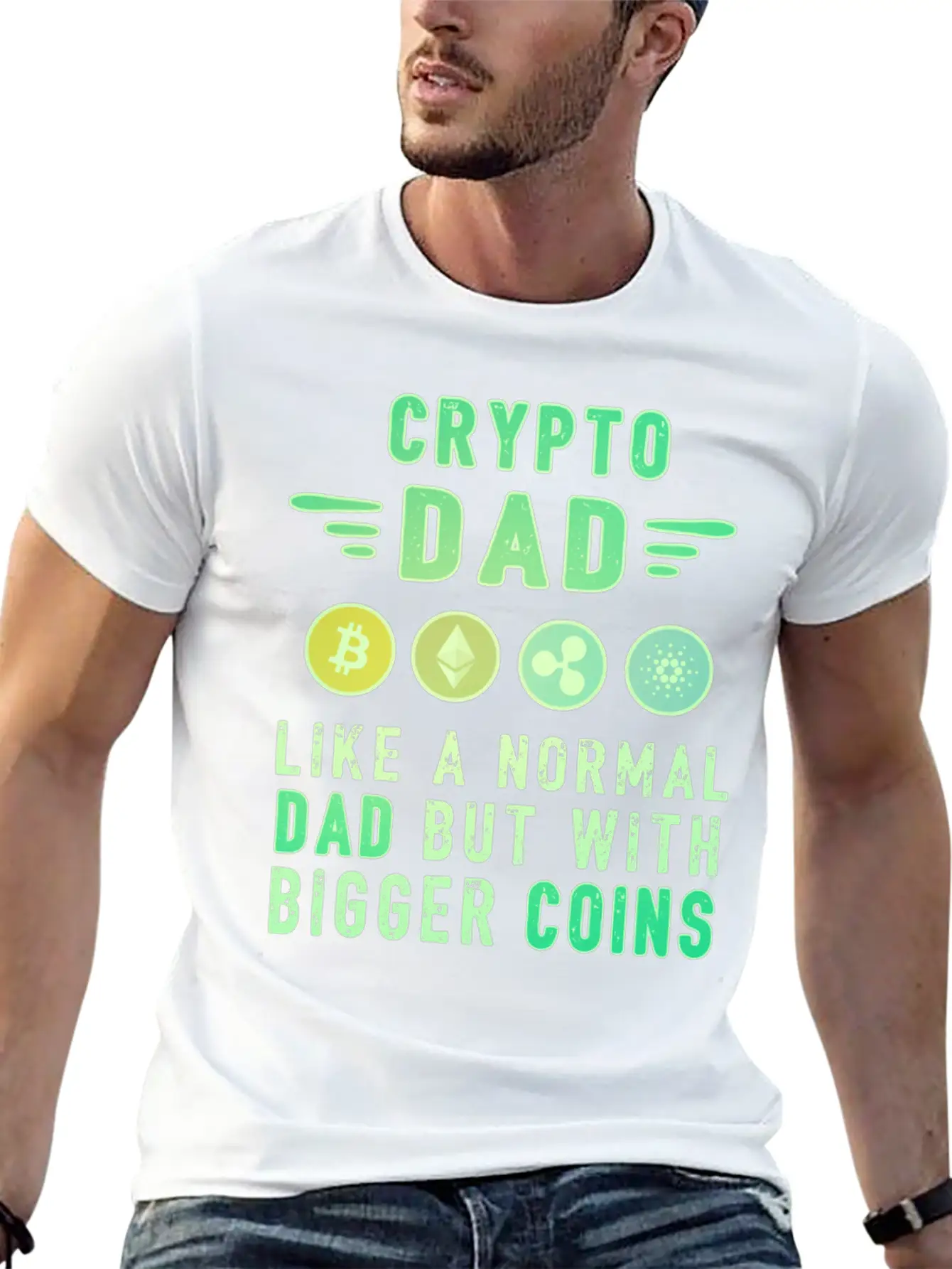 Bitcoin Crypto Father Dad Trader Crypto Stylish Everyday T-Shirt – Unisex Basic Cotton Tee