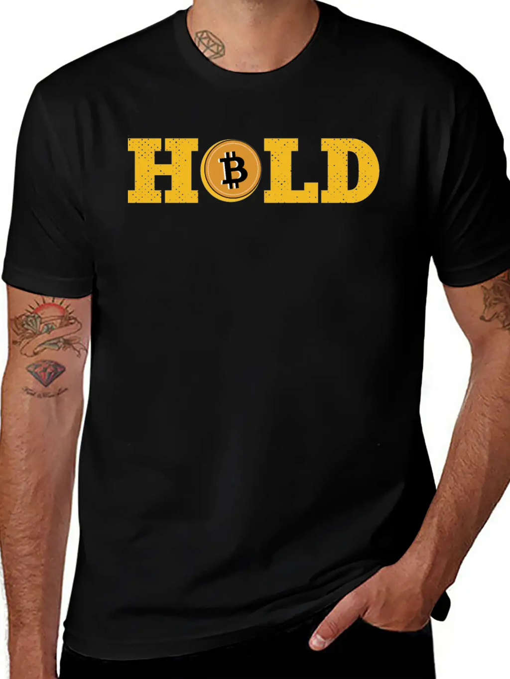 Bitcoin, Hold, Cryptocurrency Relaxed Everyday Tee – Lightweight And Durable Cotton