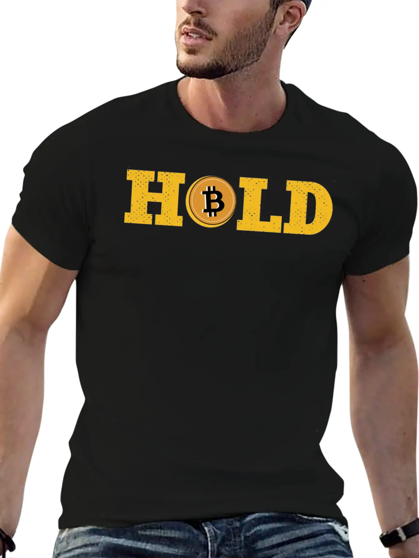 Bitcoin, Hold, Cryptocurrency Relaxed Everyday Tee – Lightweight And Durable Cotton