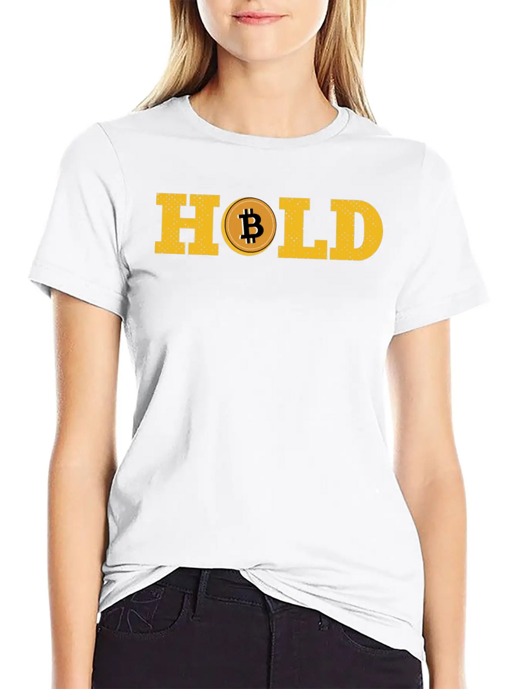 Bitcoin, Hold, Cryptocurrency Relaxed Everyday Tee – Lightweight And Durable Cotton
