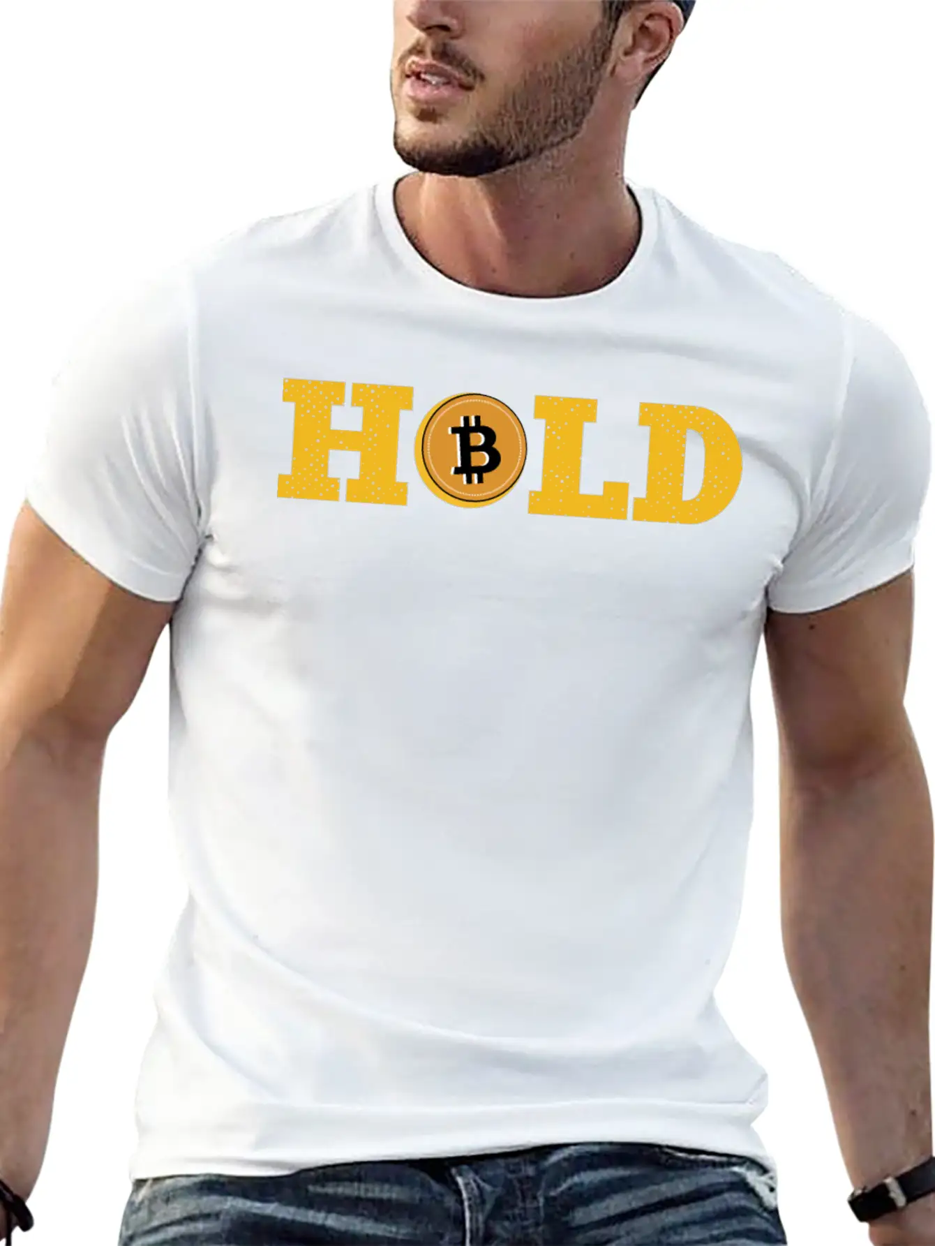 Bitcoin, Hold, Cryptocurrency Relaxed Everyday Tee – Lightweight And Durable Cotton