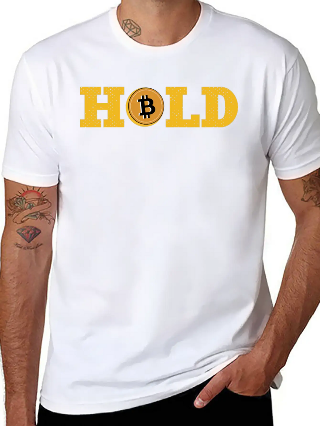 Bitcoin, Hold, Cryptocurrency Relaxed Everyday Tee – Lightweight And Durable Cotton