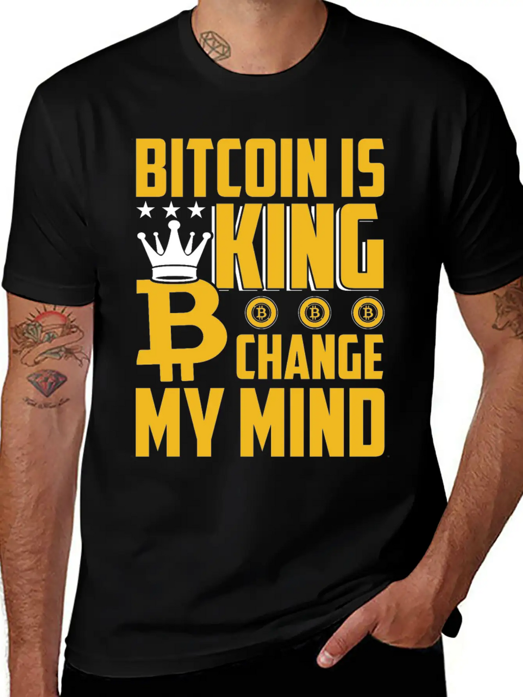 Bitcoin Is King But Change My Mind Breathable Soft Cotton T-Shirt – Timeless Casual Look