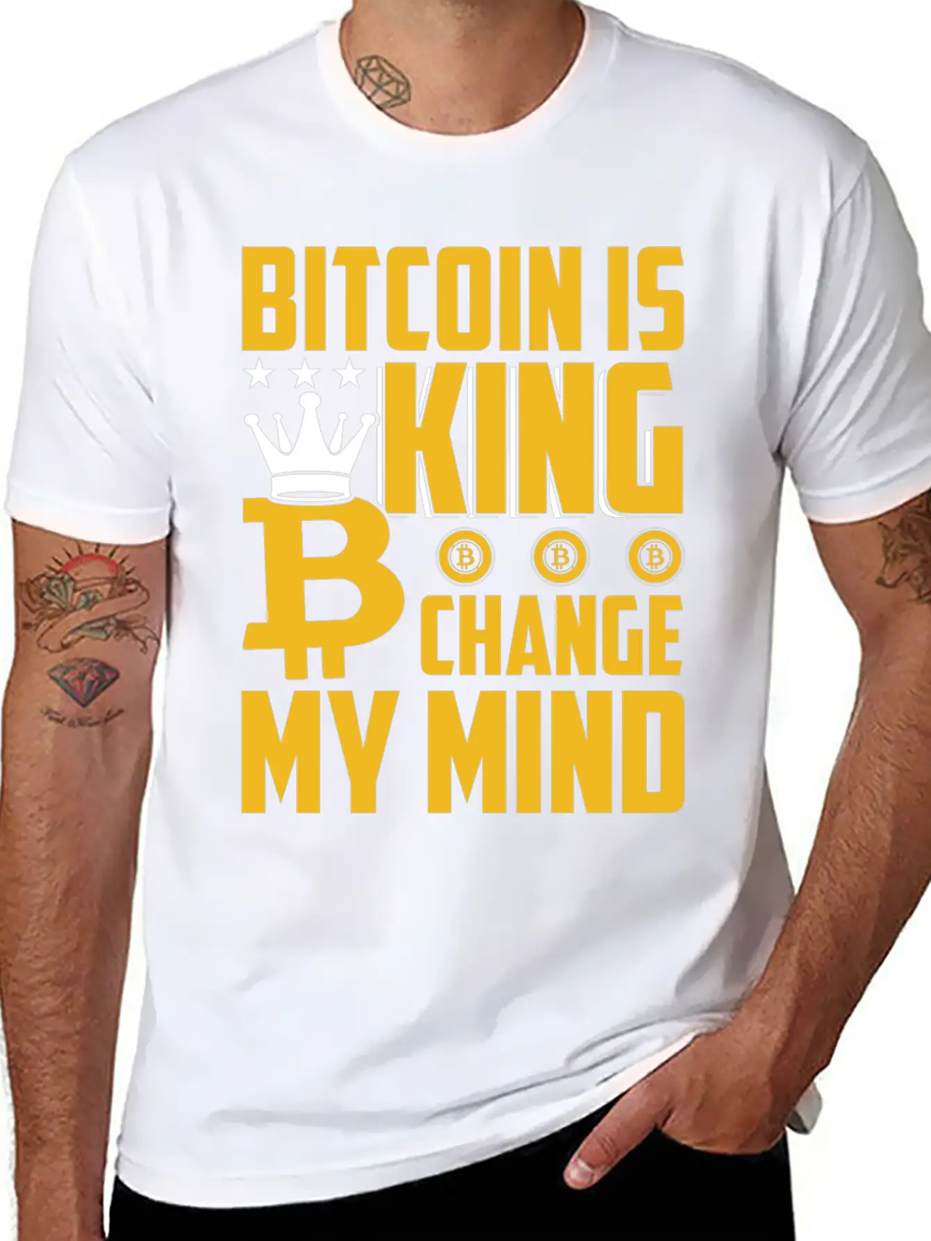 Bitcoin Is King But Change My Mind Breathable Soft Cotton T-Shirt – Timeless Casual Look