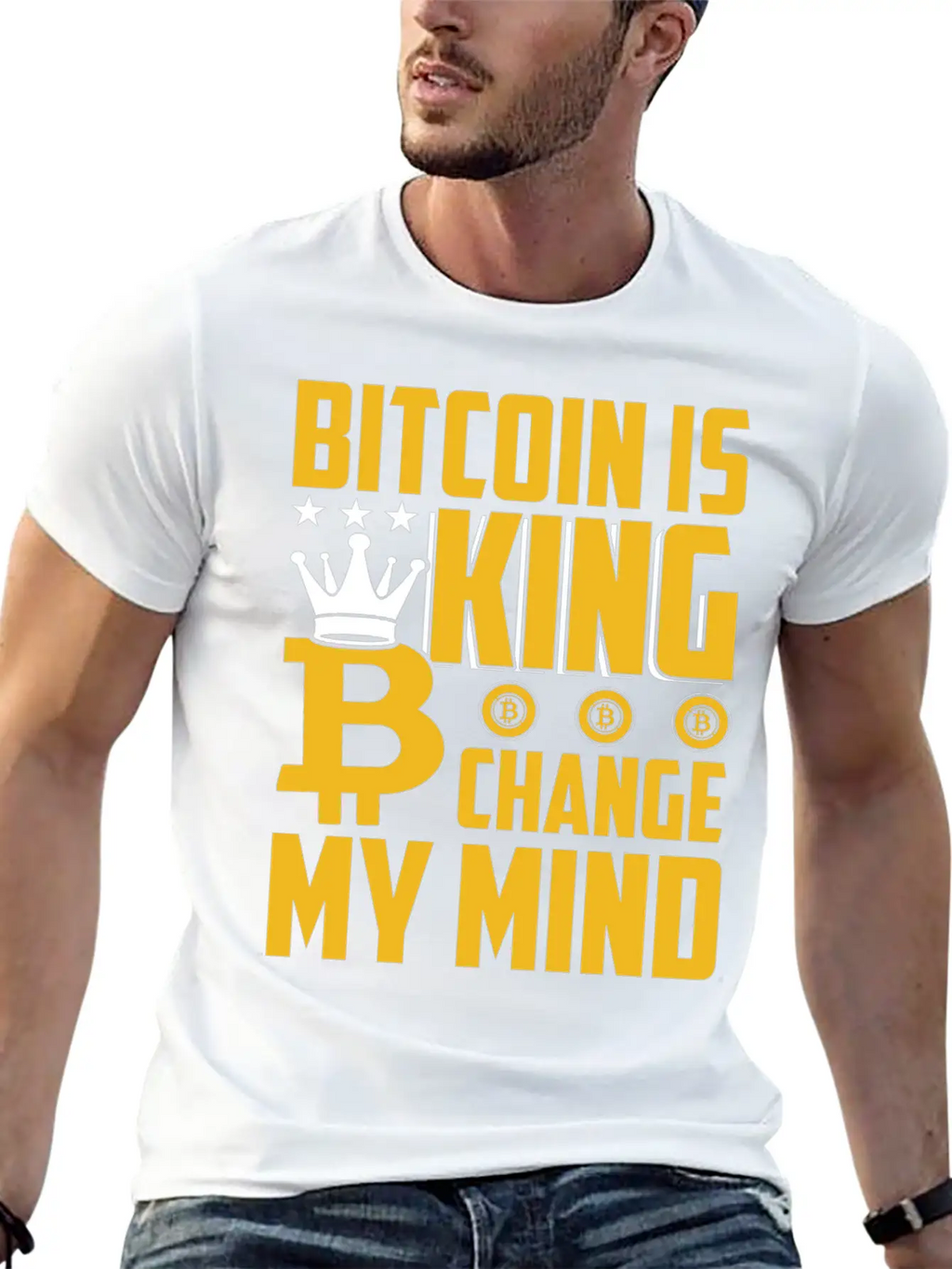 Bitcoin Is King But Change My Mind Breathable Soft Cotton T-Shirt – Timeless Casual Look